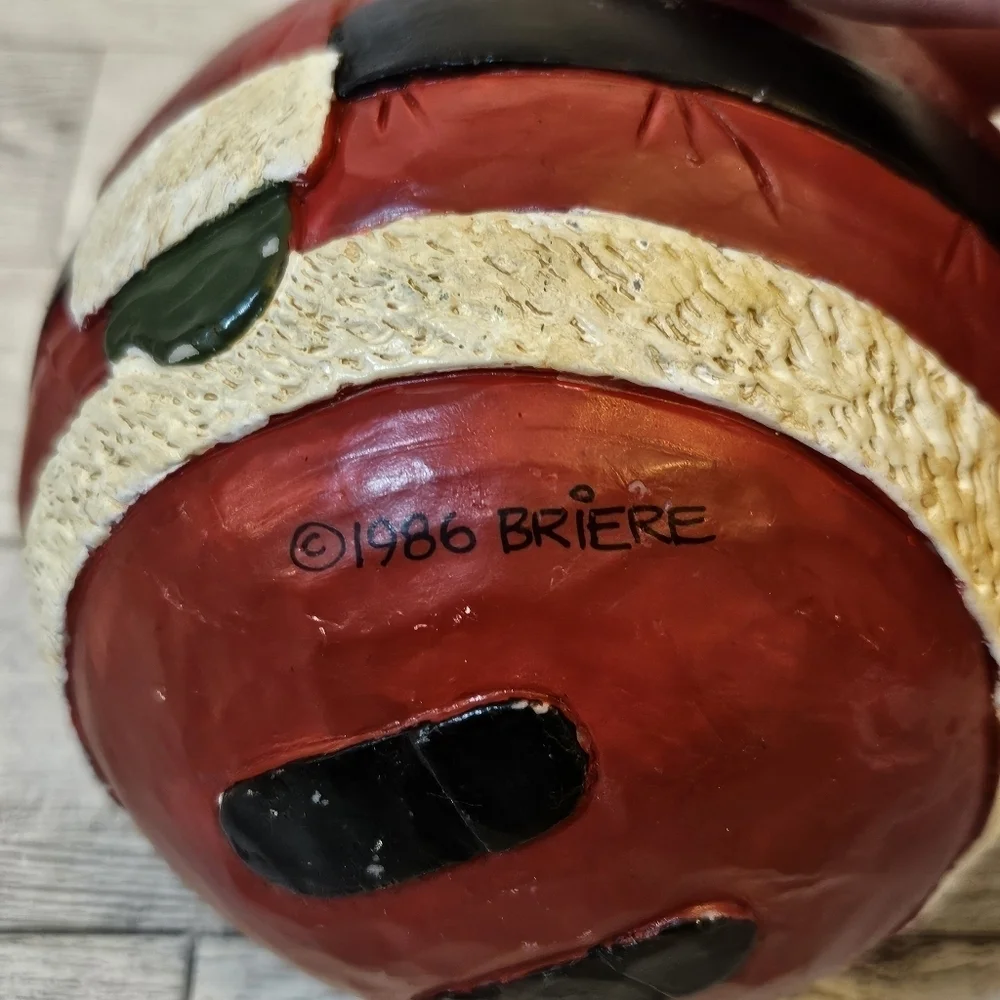 Briere Vintage Folk Art Pull Toy 1986 Santa Ball Xmas Roly Poly Ball ONLY Signed
